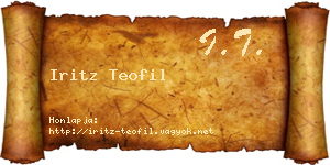 Iritz Teofil névjegykártya